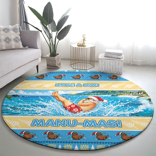 New Zealand Christmas Round Carpet Have A Kiwi Manu-Mas