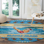 New Zealand Christmas Round Carpet Have A Kiwi Manu-Mas