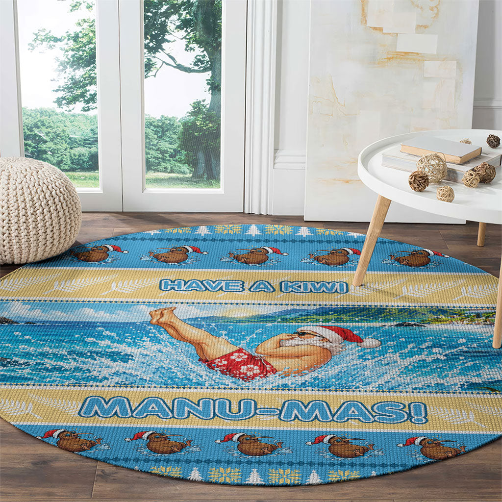 New Zealand Christmas Round Carpet Have A Kiwi Manu-Mas