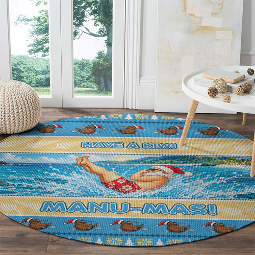 New Zealand Christmas Round Carpet Have A Kiwi Manu-Mas