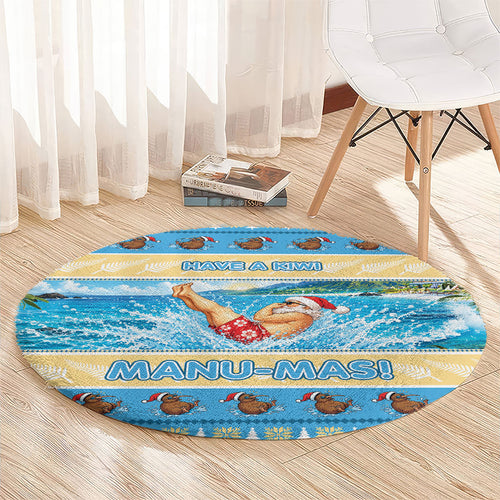 New Zealand Christmas Round Carpet Have A Kiwi Manu-Mas
