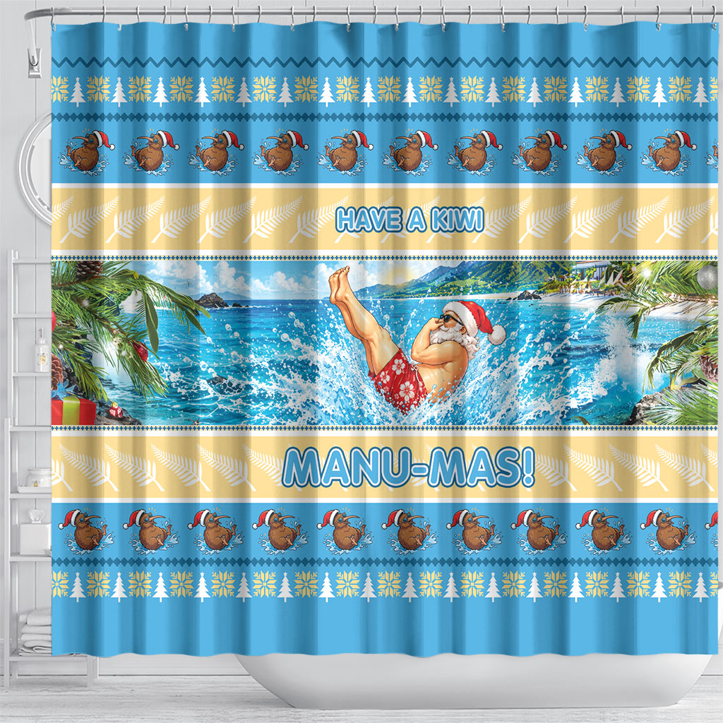 New Zealand Christmas Shower Curtain Have A Kiwi Manu-Mas