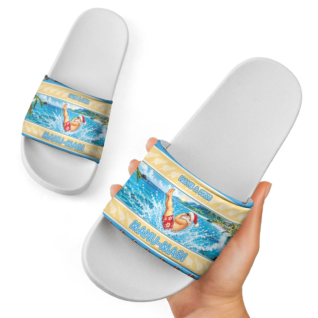 New Zealand Christmas Slide Sandals Have A Kiwi Manu-Mas