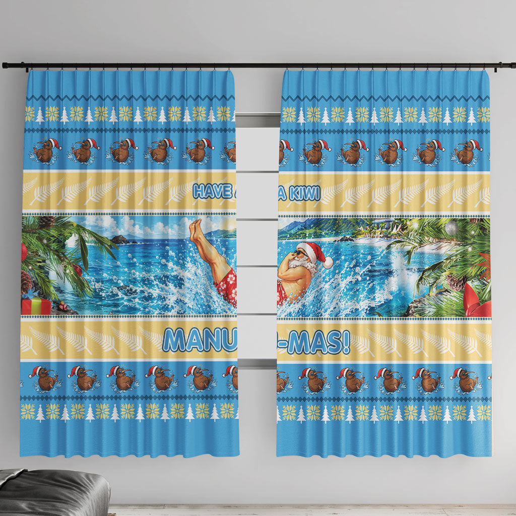 New Zealand Christmas Window Curtain Have A Kiwi Manu-Mas