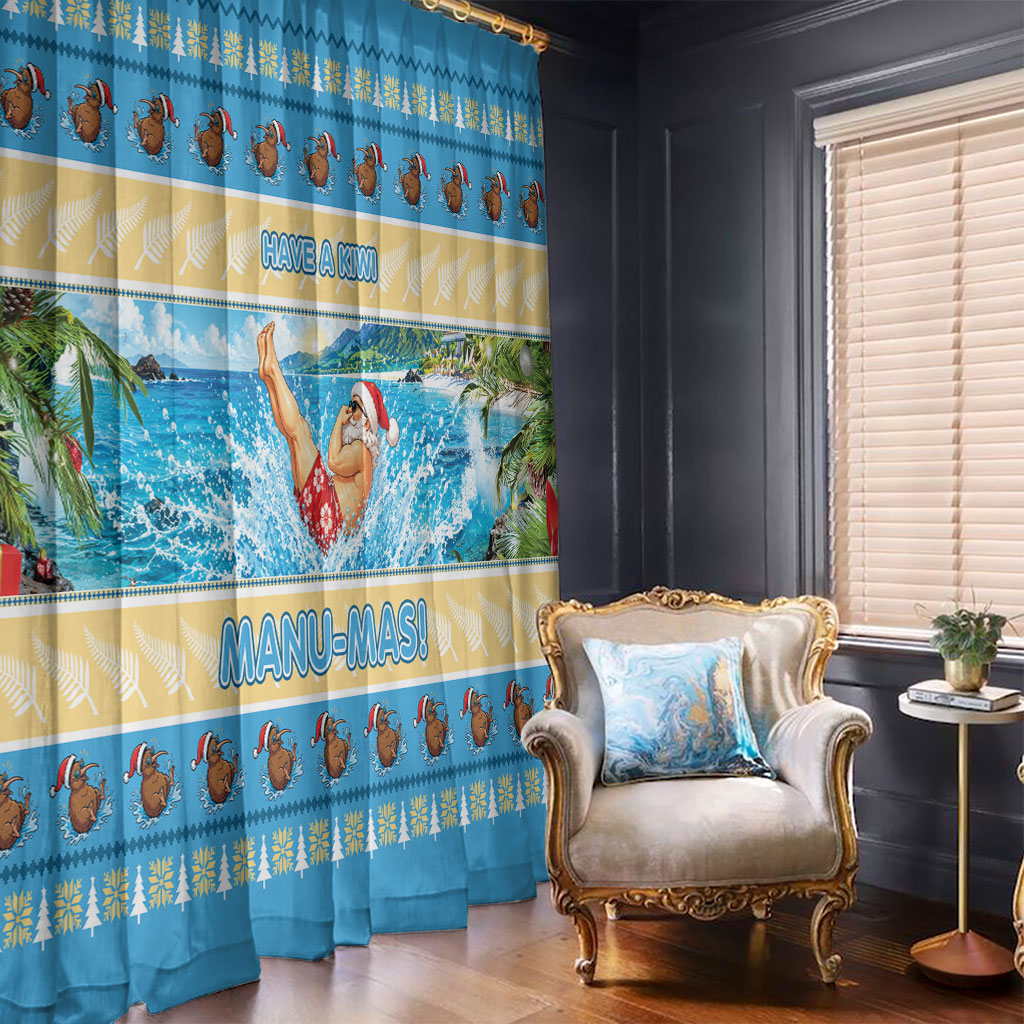 New Zealand Christmas Window Curtain Have A Kiwi Manu-Mas
