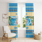 New Zealand Christmas Window Curtain Have A Kiwi Manu-Mas