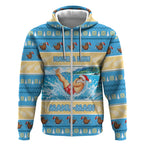 New Zealand Christmas Zip Hoodie Have A Kiwi Manu-Mas