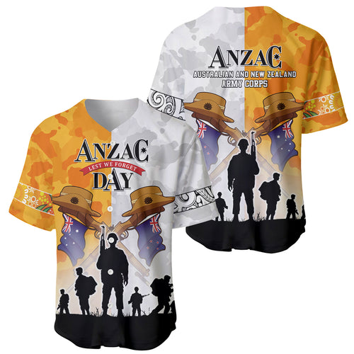 Australia And New Zealand ANZAC Day Baseball Jersey Lest We Forget