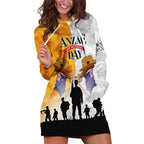 Australia And New Zealand ANZAC Day Hoodie Dress Lest We Forget