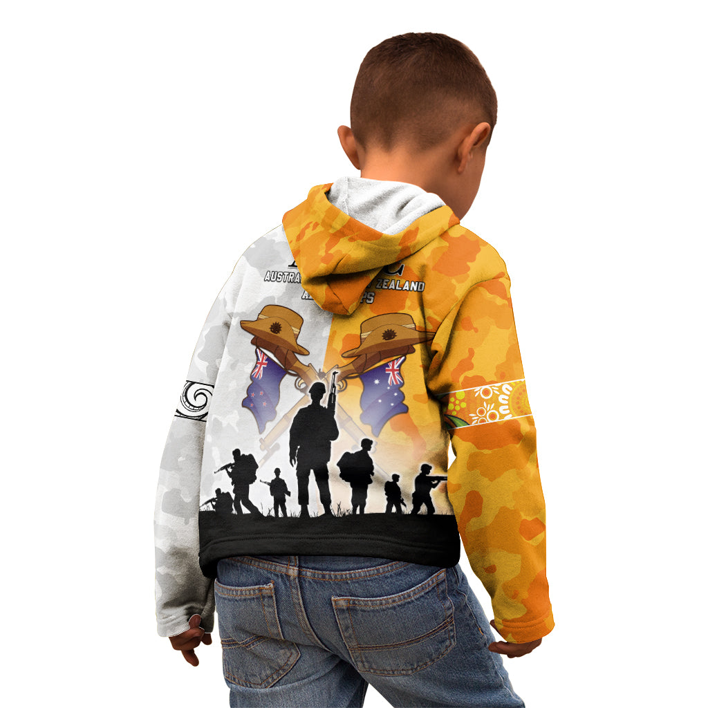 Australia And New Zealand ANZAC Day Kid Hoodie Lest We Forget