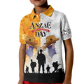 Australia And New Zealand ANZAC Day Kid Polo Shirt Lest We Forget