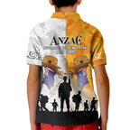Australia And New Zealand ANZAC Day Kid Polo Shirt Lest We Forget
