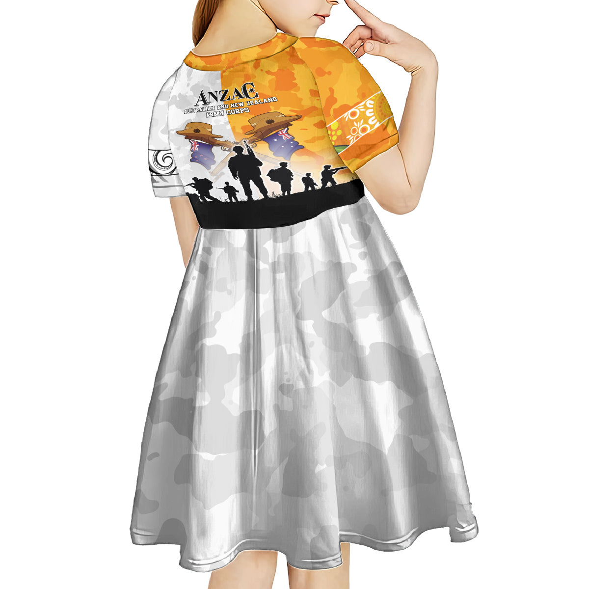 Australia And New Zealand ANZAC Day Kid Short Sleeve Dress Lest We Forget