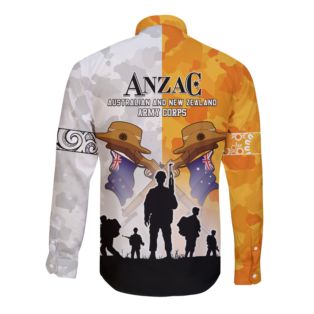 Australia And New Zealand ANZAC Day Long Sleeve Button Shirt Lest We Forget