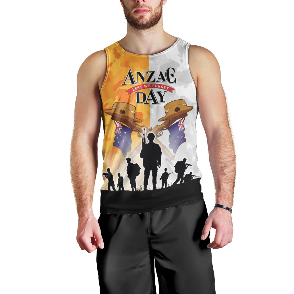 Australia And New Zealand ANZAC Day Men Tank Top Lest We Forget
