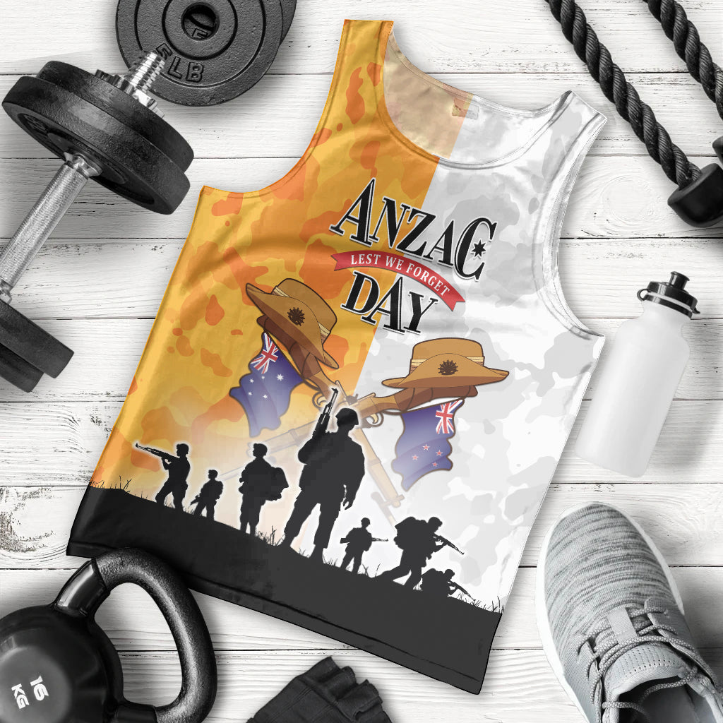 Australia And New Zealand ANZAC Day Men Tank Top Lest We Forget