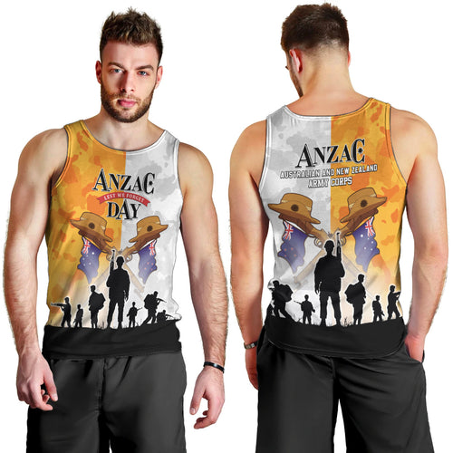 Australia And New Zealand ANZAC Day Men Tank Top Lest We Forget