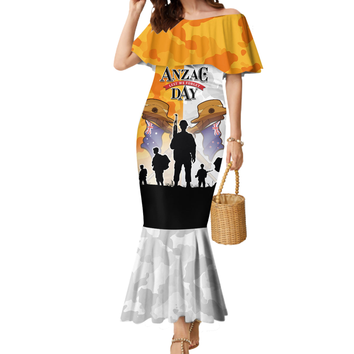 Australia And New Zealand ANZAC Day Mermaid Dress Lest We Forget