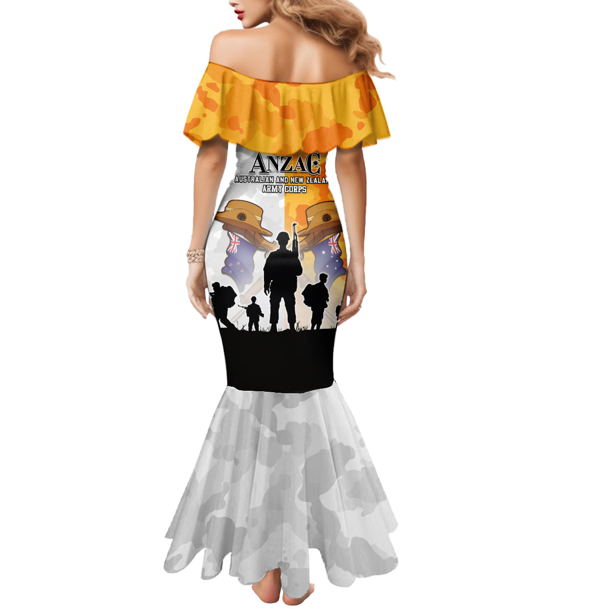 Australia And New Zealand ANZAC Day Mermaid Dress Lest We Forget