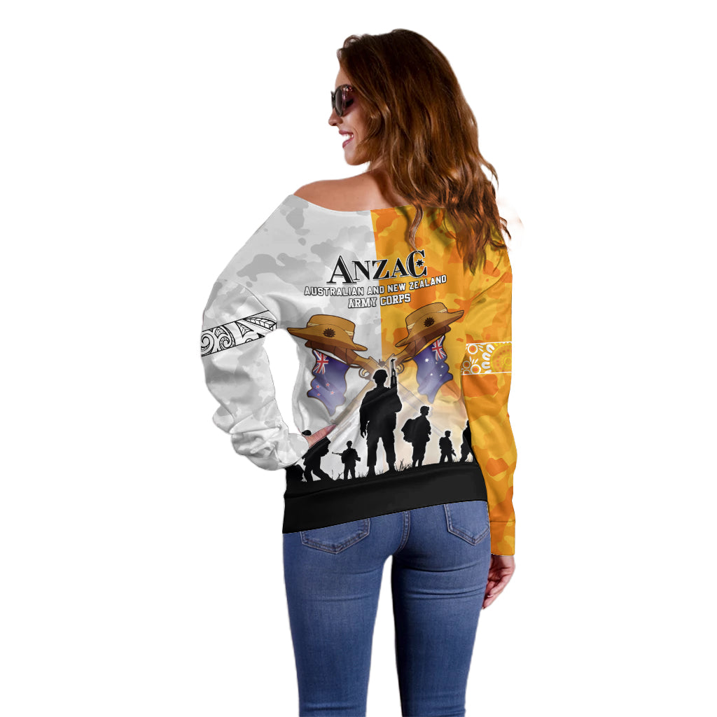 Australia And New Zealand ANZAC Day Off Shoulder Sweater Lest We Forget
