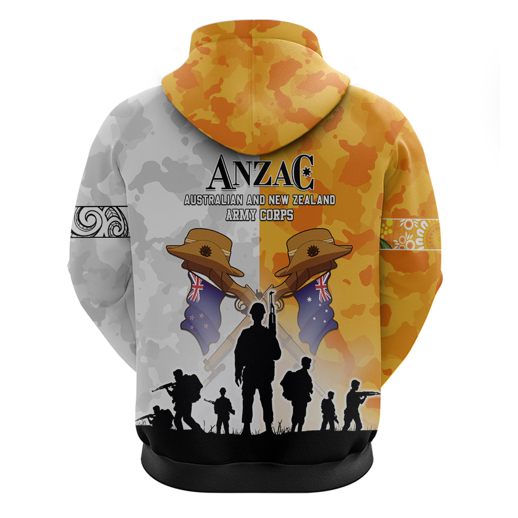 Australia And New Zealand ANZAC Day Zip Hoodie Lest We Forget