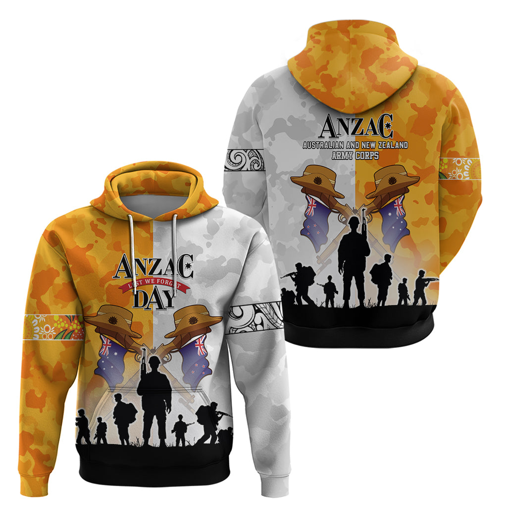 Australia And New Zealand ANZAC Day Zip Hoodie Lest We Forget