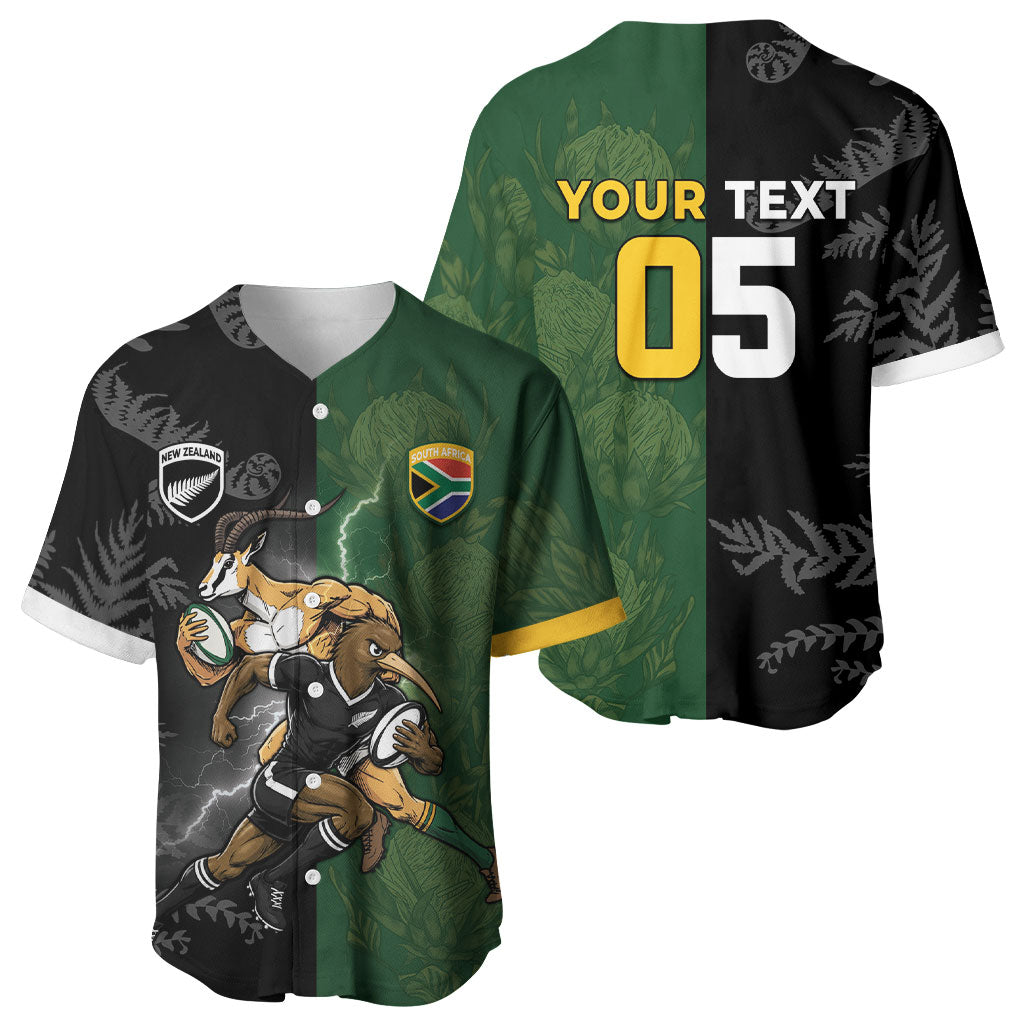 Custom South Africa And New Zealand Baseball Jersey Springboks And Kiwis Rugby Rivalry