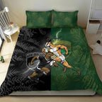 South Africa And New Zealand Bedding Set Springboks And Kiwis Rugby Rivalry