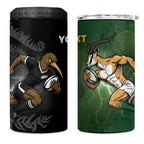 Custom South Africa And New Zealand 4 in 1 Can Cooler Tumbler Springboks And Kiwis Rugby Rivalry