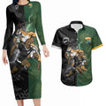 Custom South Africa And New Zealand Couples Matching Long Sleeve Bodycon Dress and Hawaiian Shirt Springboks And Kiwis Rugby Rivalry