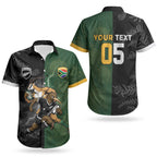 Custom South Africa And New Zealand Couples Matching Off Shoulder Maxi Dress and Hawaiian Shirt Springboks And Kiwis Rugby Rivalry