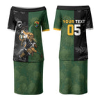 Custom South Africa And New Zealand Couples Matching Puletasi and Long Sleeve Button Shirt Springboks And Kiwis Rugby Rivalry