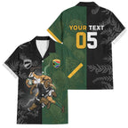 Custom South Africa And New Zealand Family Matching Off Shoulder Short Dress and Hawaiian Shirt Springboks And Kiwis Rugby Rivalry