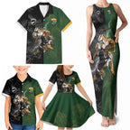 Custom South Africa And New Zealand Family Matching Tank Maxi Dress and Hawaiian Shirt Springboks And Kiwis Rugby Rivalry