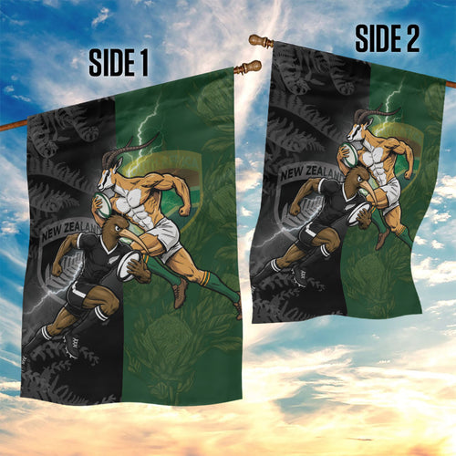 South Africa And New Zealand Garden Flag Springboks And Kiwis Rugby Rivalry