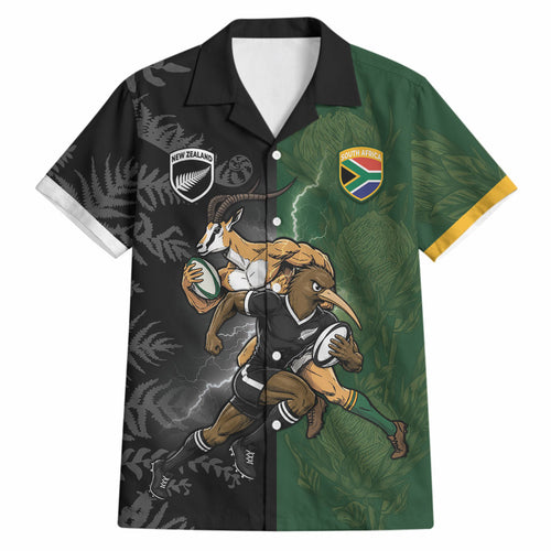 Custom South Africa And New Zealand Hawaiian Shirt Springboks And Kiwis Rugby Rivalry