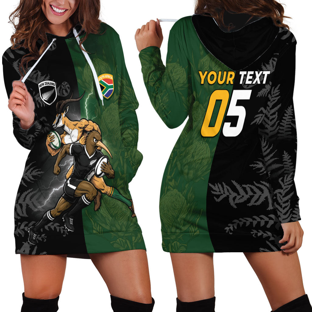Custom South Africa And New Zealand Hoodie Dress Springboks And Kiwis Rugby Rivalry