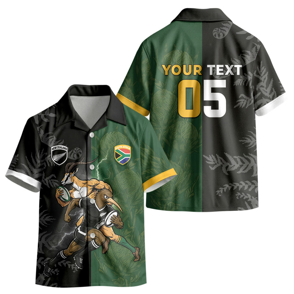 Custom South Africa And New Zealand Kid Hawaiian Shirt Springboks And Kiwis Rugby Rivalry