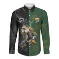 Custom South Africa And New Zealand Long Sleeve Button Shirt Springboks And Kiwis Rugby Rivalry