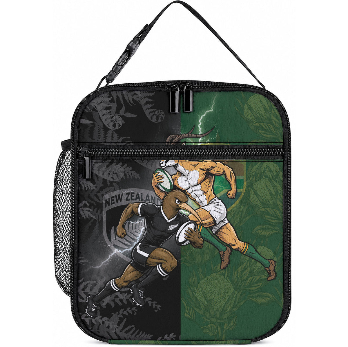 South Africa And New Zealand Lunch Bag Springboks And Kiwis Rugby Rivalry