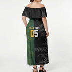 Custom South Africa And New Zealand Off Shoulder Maxi Dress Springboks And Kiwis Rugby Rivalry