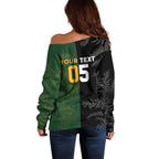 Custom South Africa And New Zealand Off Shoulder Sweater Springboks And Kiwis Rugby Rivalry
