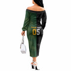 Custom South Africa And New Zealand Off The Shoulder Long Sleeve Dress Springboks And Kiwis Rugby Rivalry