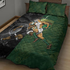 South Africa And New Zealand Quilt Bed Set Springboks And Kiwis Rugby Rivalry
