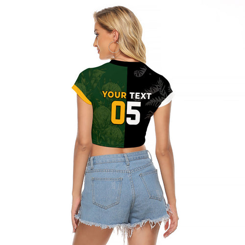 Custom South Africa And New Zealand Raglan Cropped T Shirt Springboks And Kiwis Rugby Rivalry