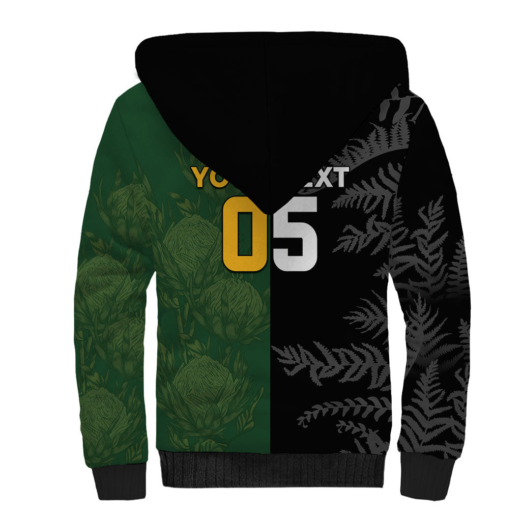 Custom South Africa And New Zealand Sherpa Hoodie Springboks And Kiwis Rugby Rivalry