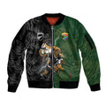 Custom South Africa And New Zealand Sleeve Zip Bomber Jacket Springboks And Kiwis Rugby Rivalry