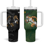 Custom South Africa And New Zealand Tumbler With Handle Springboks And Kiwis Rugby Rivalry