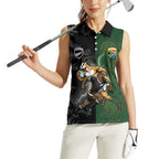 Custom South Africa And New Zealand Women Sleeveless Polo Shirt Springboks And Kiwis Rugby Rivalry