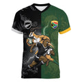 Custom South Africa And New Zealand Women V-Neck T-Shirt Springboks And Kiwis Rugby Rivalry